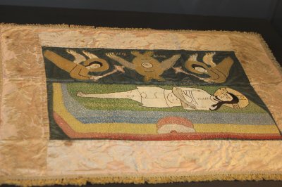 Христос во гробе. 1731г. Мастерская Устиньи Лихаревой (?) Шелк, золотное шитье