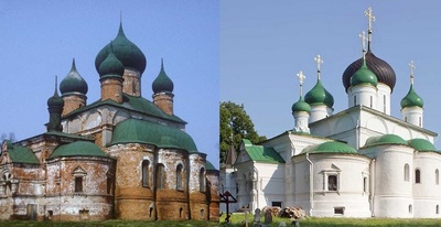 Федоровский собор Переславля Залесского в 1980 году и сейчас