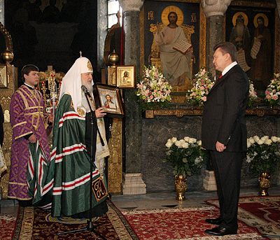 Святейший Патриарх Кирилл и Президент Украины В.Ф. Янукович