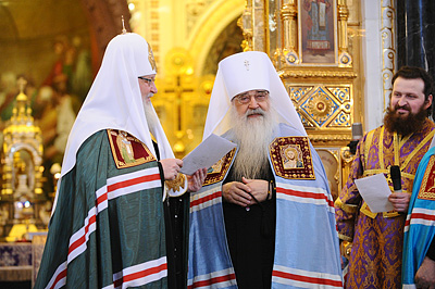 Святейший Патриарх Кирилл и митрополит Минский и Слуцкий Филарет