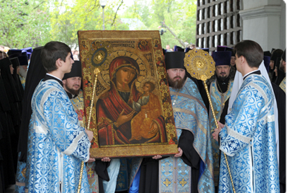 Принесение Иверской иконы Божией Матери в Новодевичий монастырь. Фото http://правительство.рф/