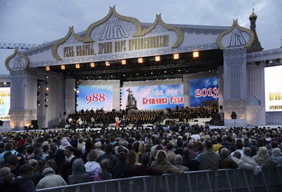 Концерт прошел под девизом "Русь святая, храни веру православную". Фото священника Игоря Палкина