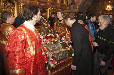Честной деснице святого Димитрия Солунского в Новоспасском монастыре поклонились около 40 тысяч человек